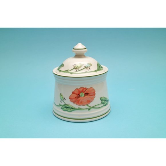 Villeroy and Boch Amapola Sugar Bowl and Creamer, West Germany #1748 Poppies - Picture 6 of 6